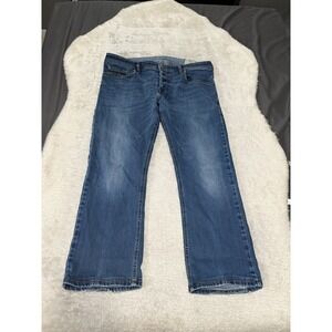 Diesel‎ Zatiny Mens Blue Bootcut Denim Jeans Sz 36x32 Act 36x28 Button Fly